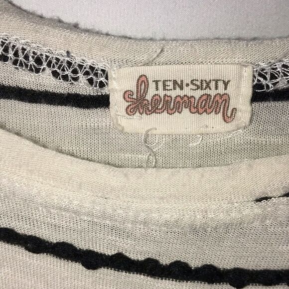 Ten Sixty Sherman Cropped Wide Neck Striped Top - Picture 3 of 3